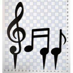 Husľový kľúč + noty čierne